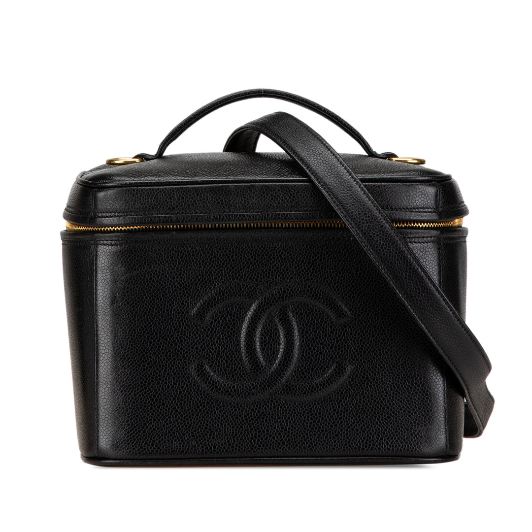 CC Caviar Vanity Train Case Black - Gaby Paris