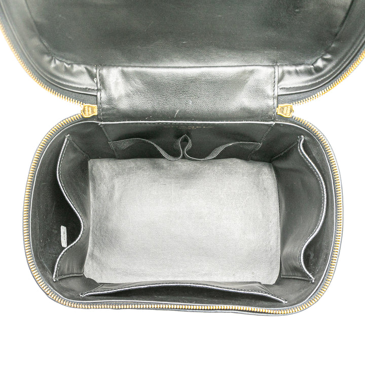 CC Caviar Vanity Train Case Black - Gaby Paris