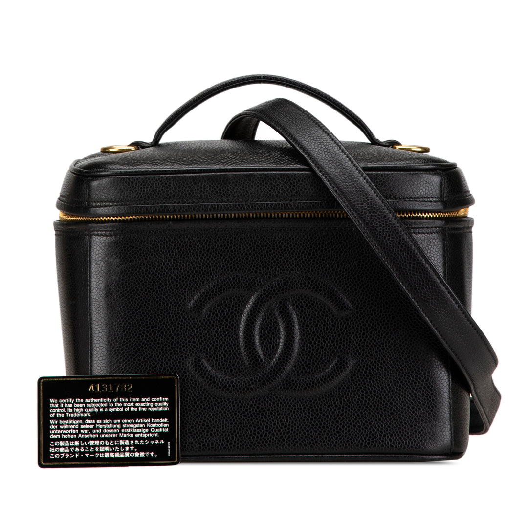 CC Caviar Vanity Train Case Black - Gaby Paris