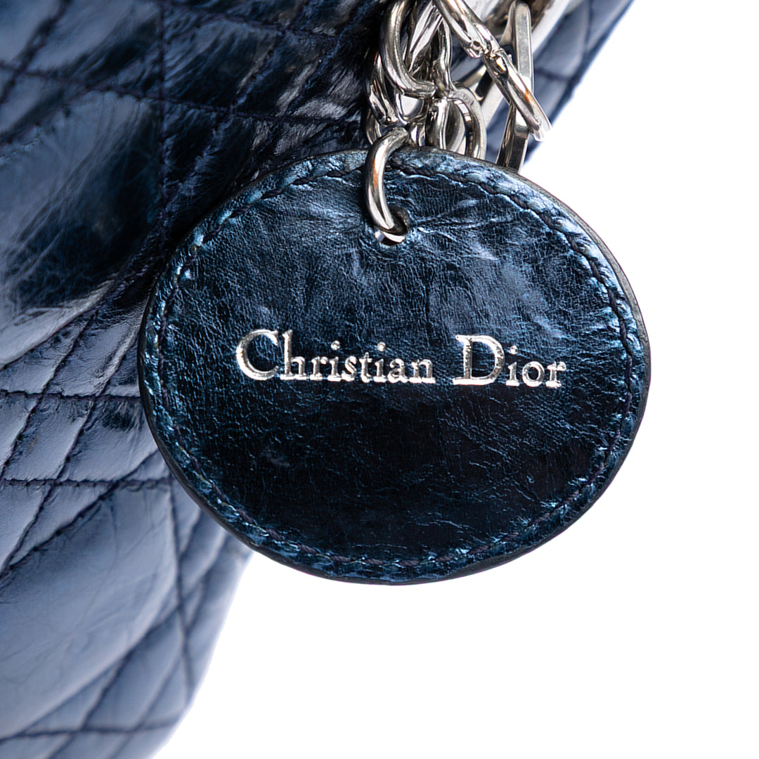 Dior Mini Metallic froissé Cuir d’agneau Cannage Lady Dior
