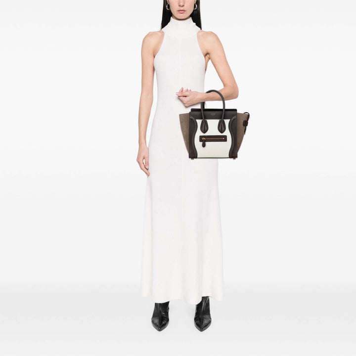 Celine Micro Tricolor Nubuck and Cuir de veau Luggage Cabas Blanc – GABY PARIS Authentique