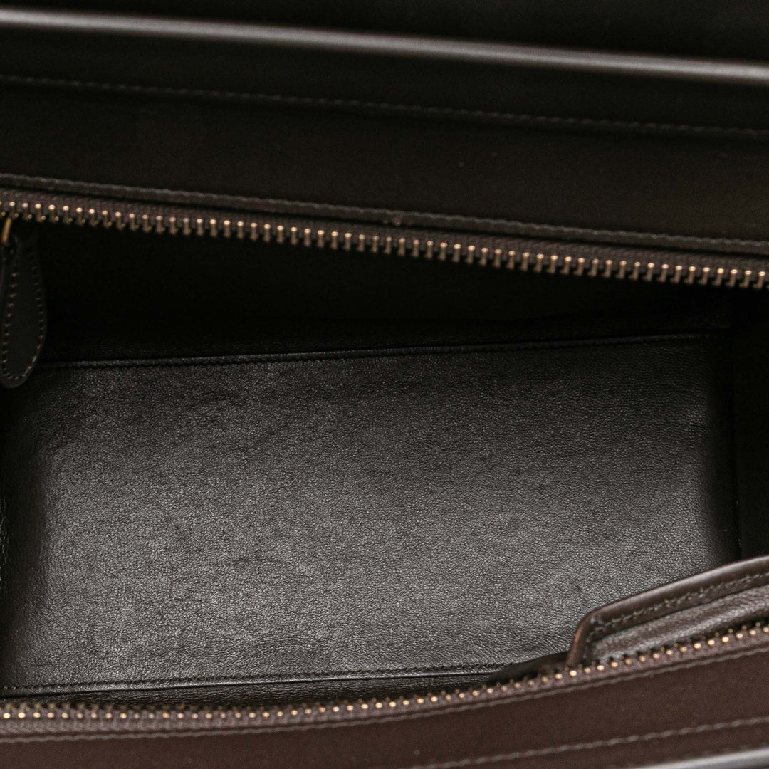Celine Micro Tricolor Nubuck and Cuir de veau Luggage Cabas Blanc – GABY PARIS Authentique