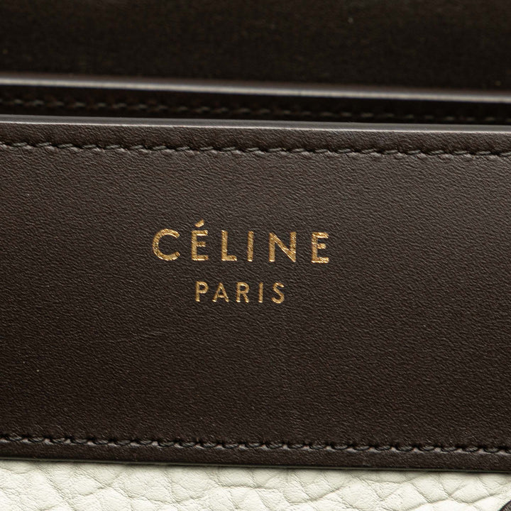 Celine Micro Tricolor Nubuck and Cuir de veau Luggage Cabas Blanc – GABY PARIS Authentique