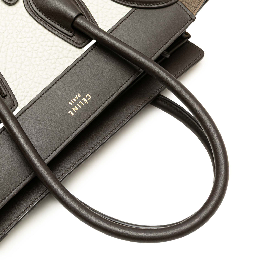 Celine Micro Tricolor Nubuck and Cuir de veau Luggage Cabas Blanc – GABY PARIS Authentique