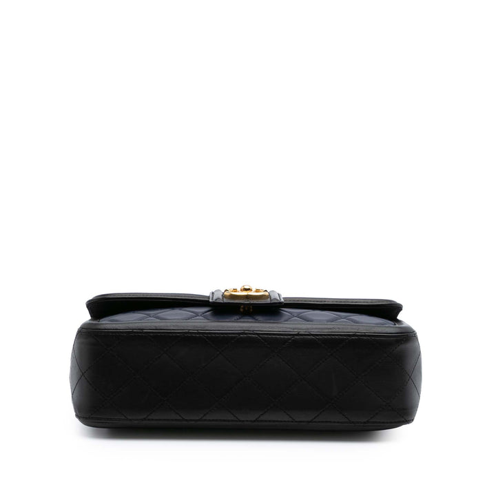 Medium Bicolor Quilted Lambskin Elegant CC Flap Blue - Gaby Paris