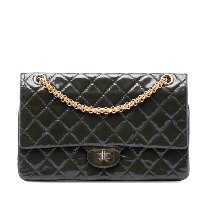 Chanel Matelassé Cuir verni Reissue 2.55 Double rabat 226