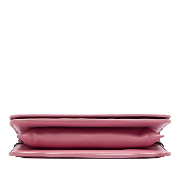 Bottega Veneta Sac bandoulière Intrecciato Continental Wallet on Chain nappa Rose – vue 3 – GABY PARIS
