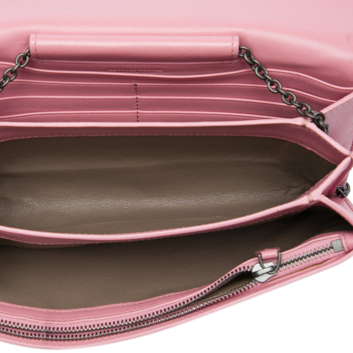 Bottega Veneta Sac bandoulière Intrecciato Continental Wallet on Chain nappa Rose – vue 4 – GABY PARIS