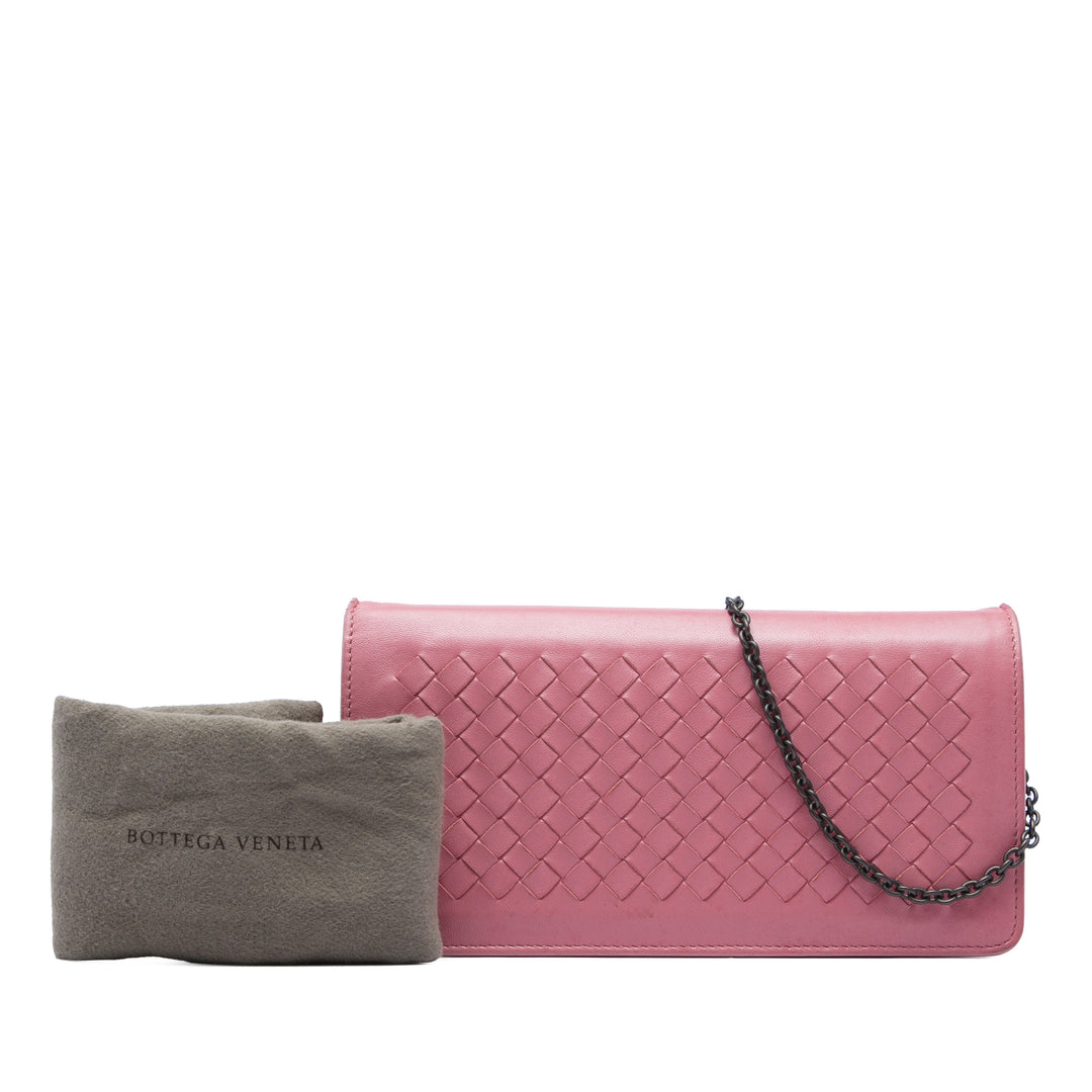 Bottega Veneta Sac bandoulière Intrecciato Continental Wallet on Chain nappa Rose – vue 6 – GABY PARIS