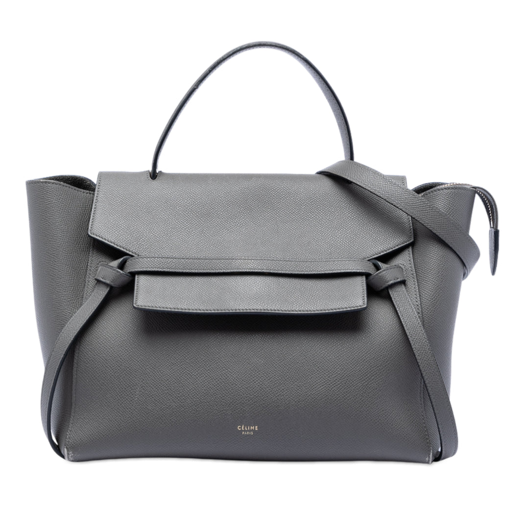 grainé Sac ceinture Mini Cuir de veau grainé Gris
