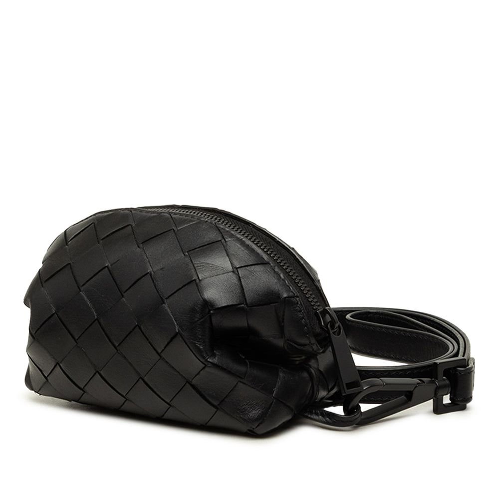 Bottega Veneta Pochette Intrecciato nappa Noir – vue 2 – GABY PARIS