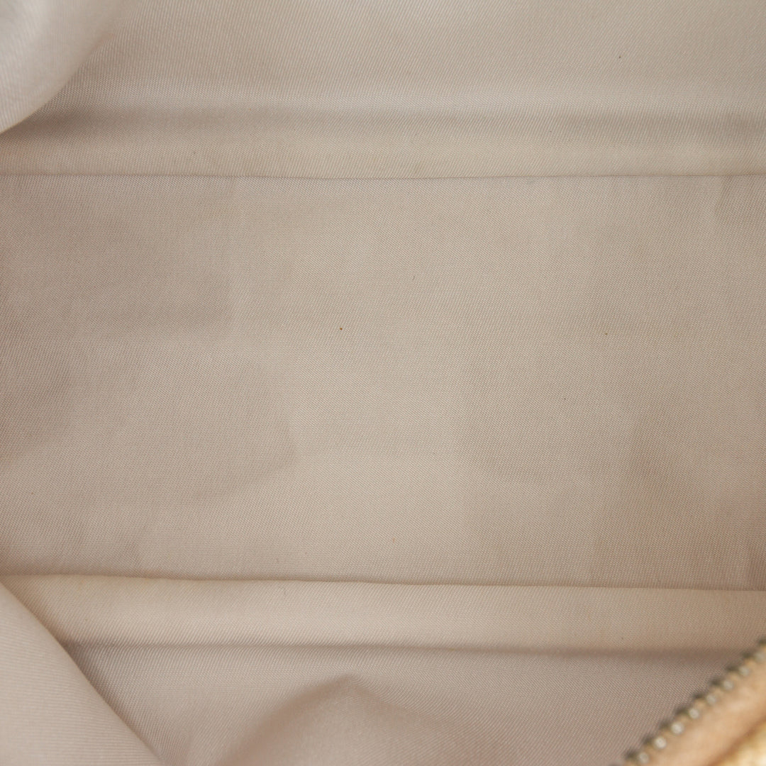 Paris Biarritz Quilted Metallic Coated Canvas Cosmetic Pouch Gold - Gaby Paris