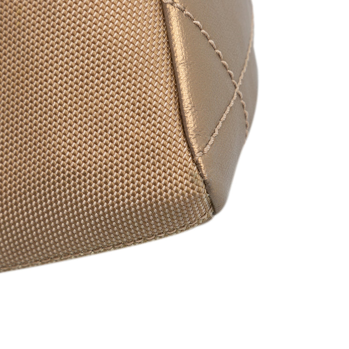 Paris Biarritz Quilted Metallic Coated Canvas Cosmetic Pouch Gold - Gaby Paris