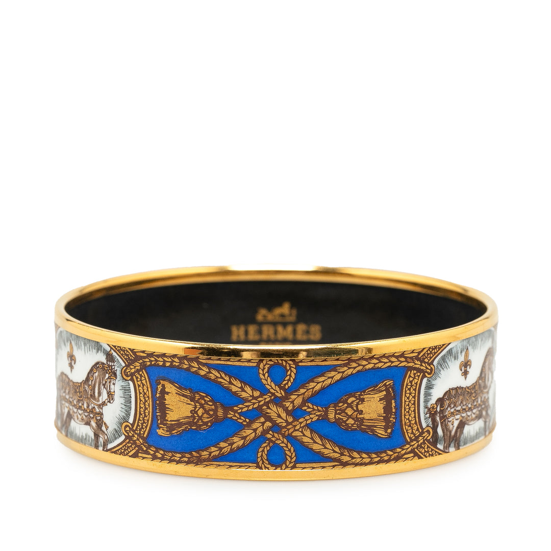 Wide Grand Apparat Enamel Bangle 65 Blue - Gaby Paris