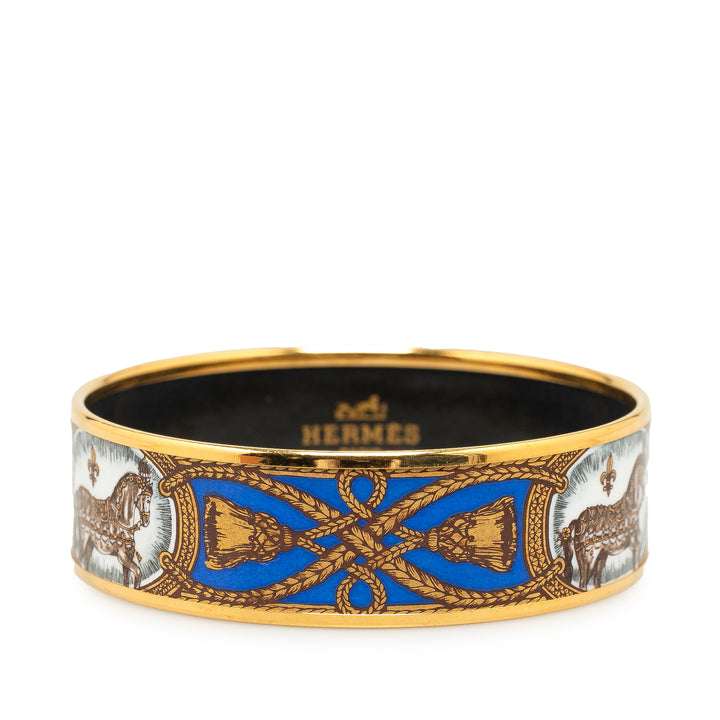 Wide Grand Apparat Enamel Bangle 65 Blue - Gaby Paris