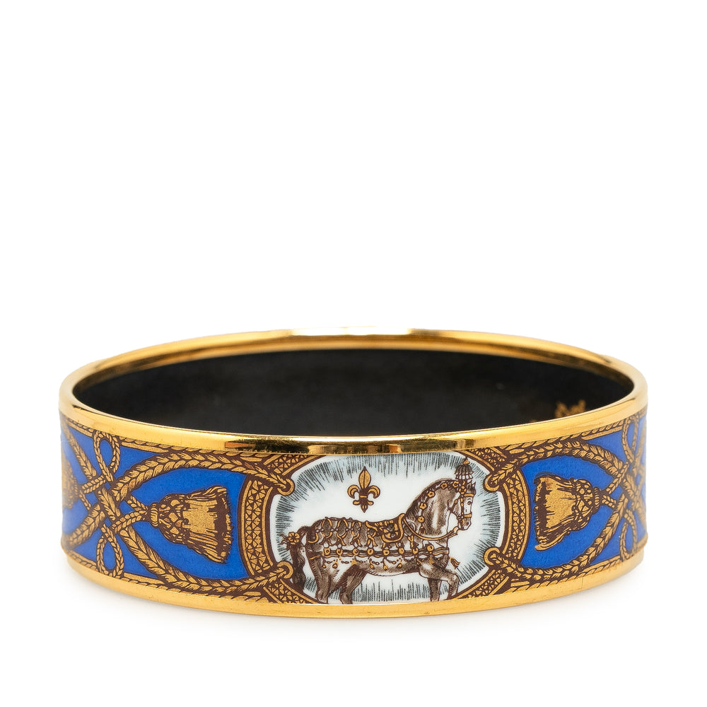 Wide Grand Apparat Enamel Bangle 65 Blue - Gaby Paris