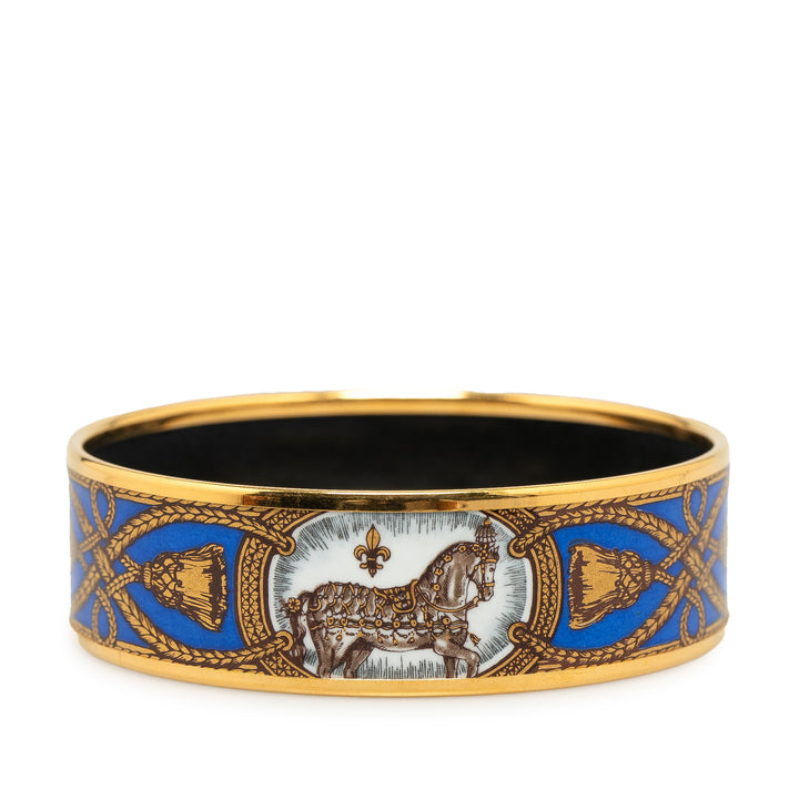 Wide Grand Apparat Enamel Bangle 65 Blue - Gaby Paris