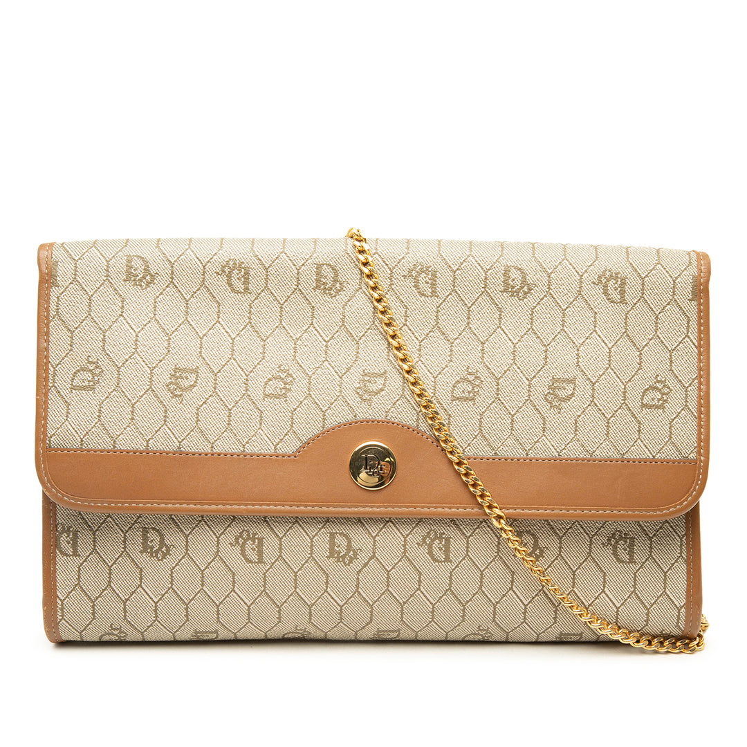 Dior Honeycomb Chaîne Sac Toile enduite Beige – vue principale – GABY PARIS