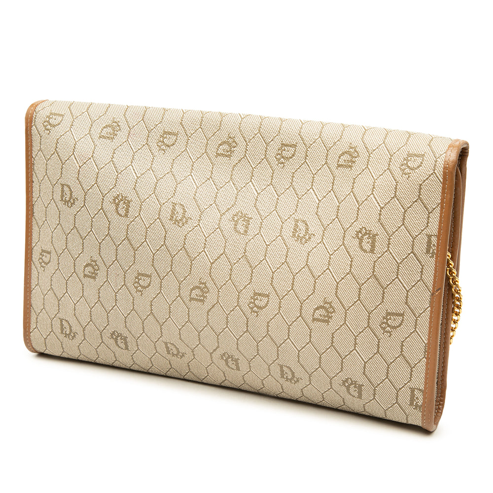 Dior Honeycomb Chaîne Sac Toile enduite Beige – vue 2 – GABY PARIS