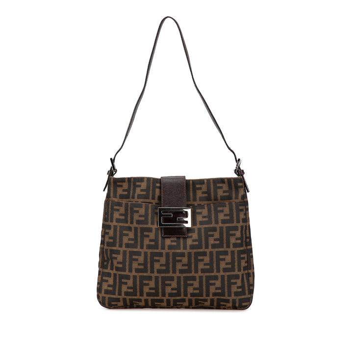 Zucca Canvas Shoulder Bag Brown - Gaby Paris