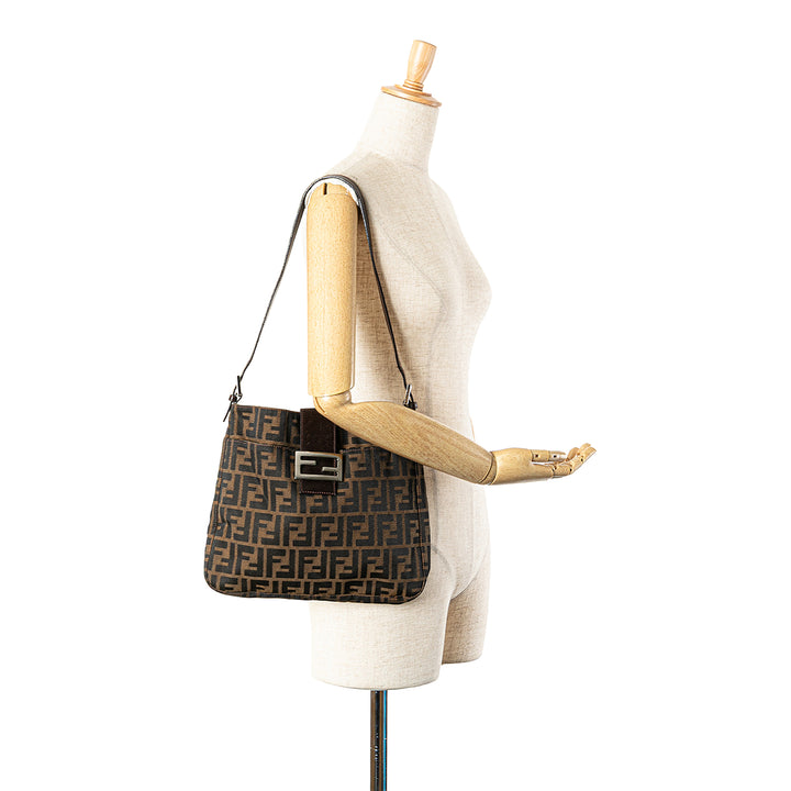 Zucca Canvas Shoulder Bag Brown - Gaby Paris