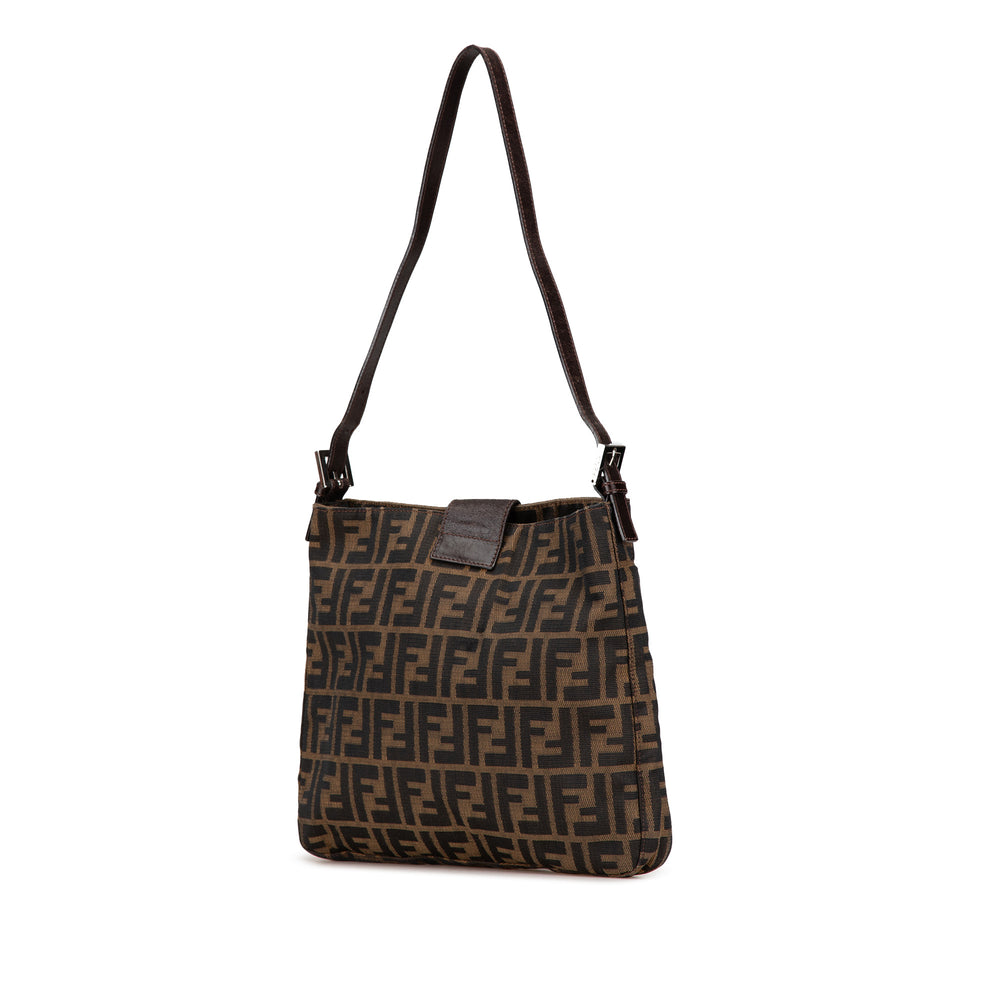 Zucca Canvas Shoulder Bag Brown - Gaby Paris