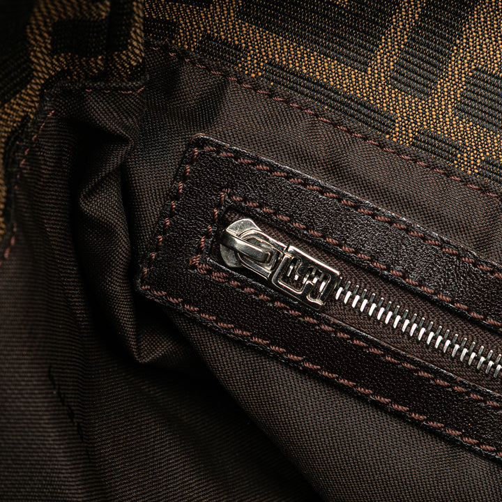Zucca Canvas Shoulder Bag Brown - Gaby Paris