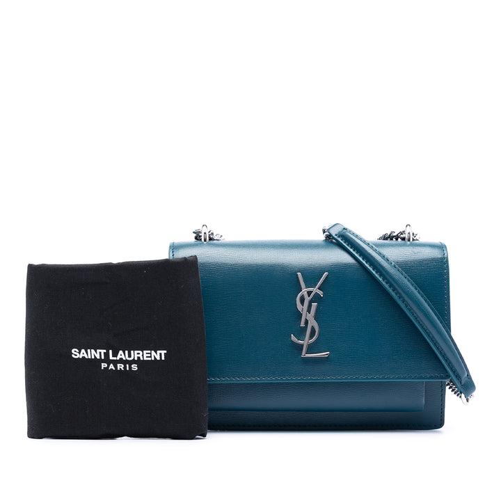 Saint Laurent Mini Cuir de veau Monogram Sunset Wallet on Chain