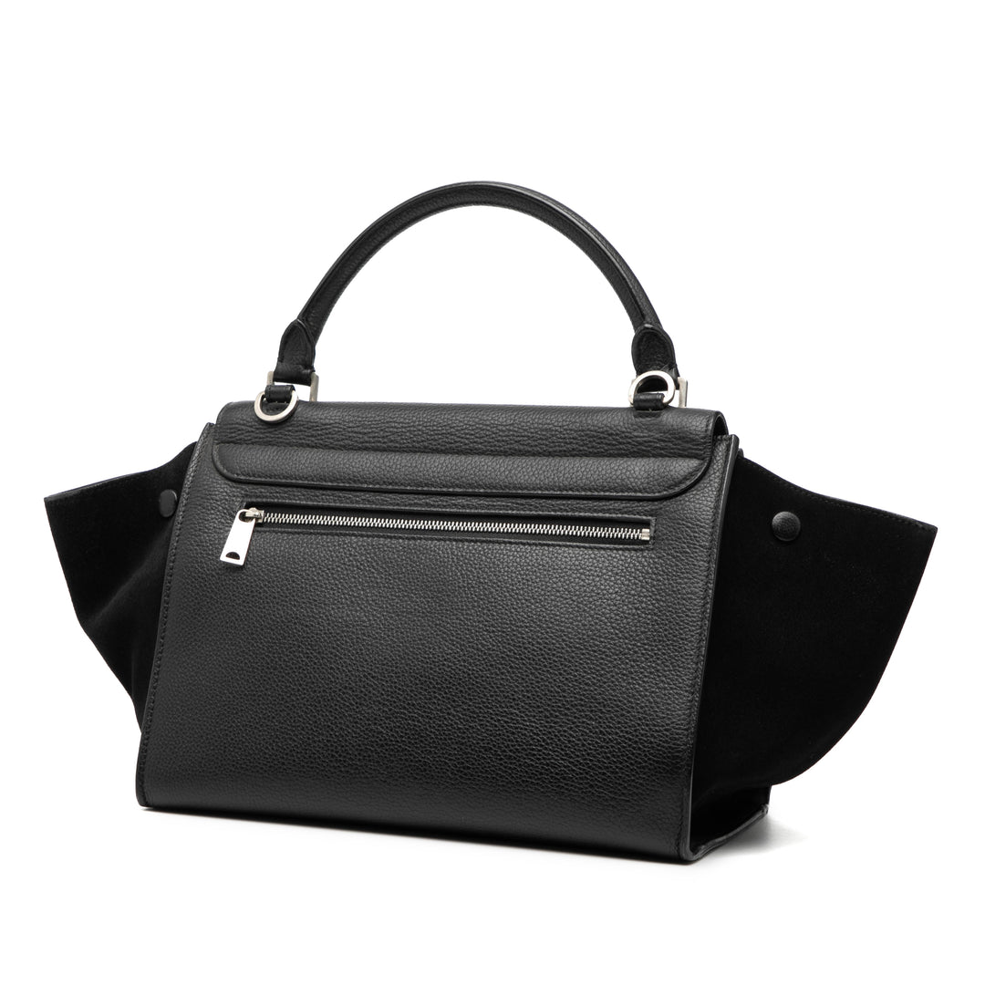 Celine Small Drummed Cuir de veau et Daim Trapeze Sac