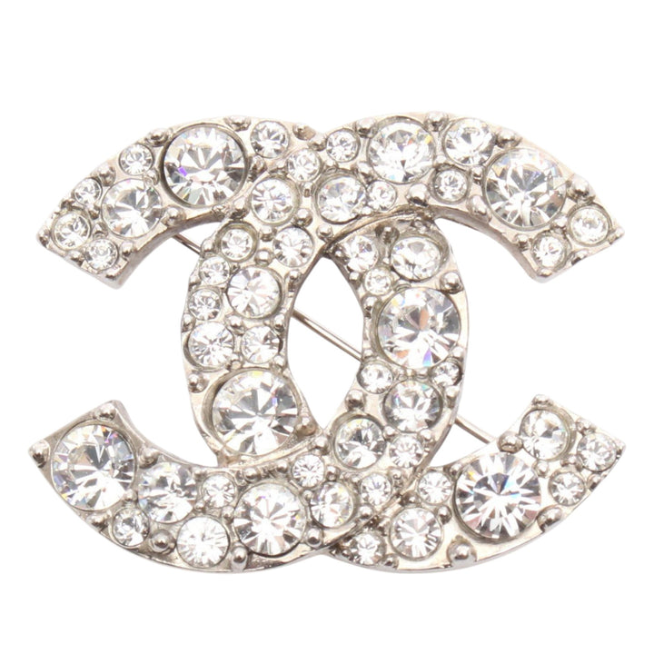 Chanel CC Stainless Steel et Rhinestone Broche
