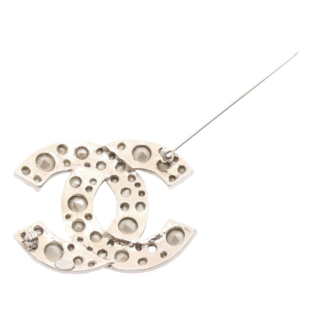 Chanel CC Stainless Steel et Rhinestone Broche