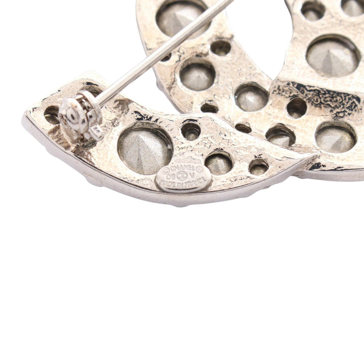 Chanel CC Stainless Steel et Rhinestone Broche
