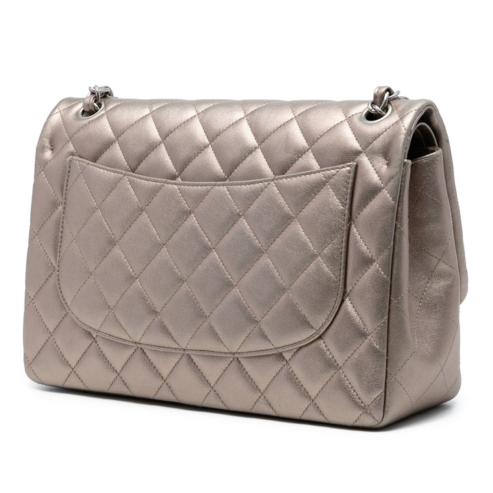 Chanel Jumbo Classic Metallic Cuir d’agneau Double rabat