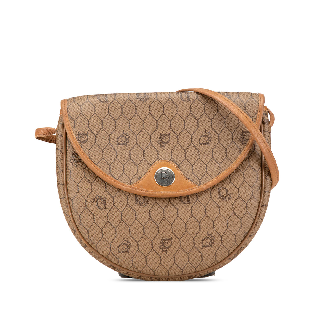 Honeycomb Coated Canvas Crossbody Brown - Gaby Paris