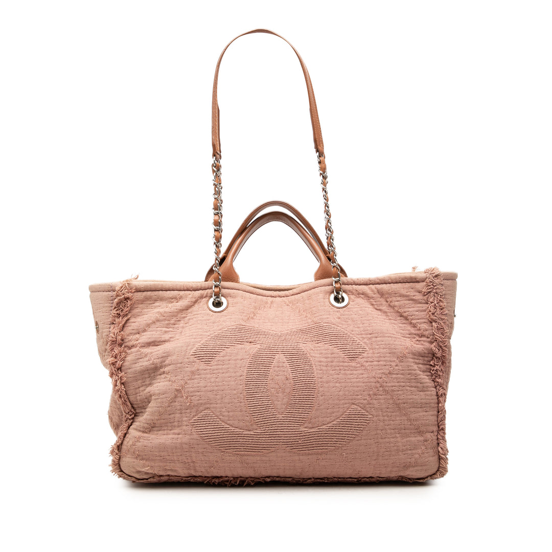 Chanel CC Matelassé Double Face Deauville Cabas Moyen Rose – vue principale – GABY PARIS