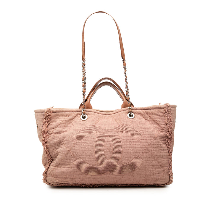 Chanel CC Matelassé Double Face Deauville Cabas Moyen Rose – vue principale – GABY PARIS
