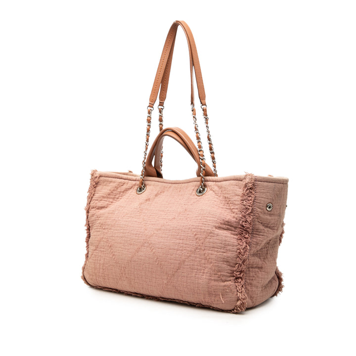 Chanel CC Matelassé Double Face Deauville Cabas Moyen Rose – vue 2 – GABY PARIS