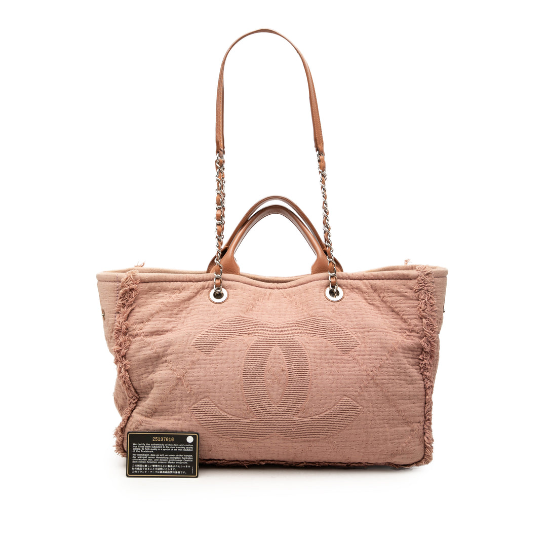 Chanel CC Matelassé Double Face Deauville Cabas Moyen Rose – vue 7 – GABY PARIS