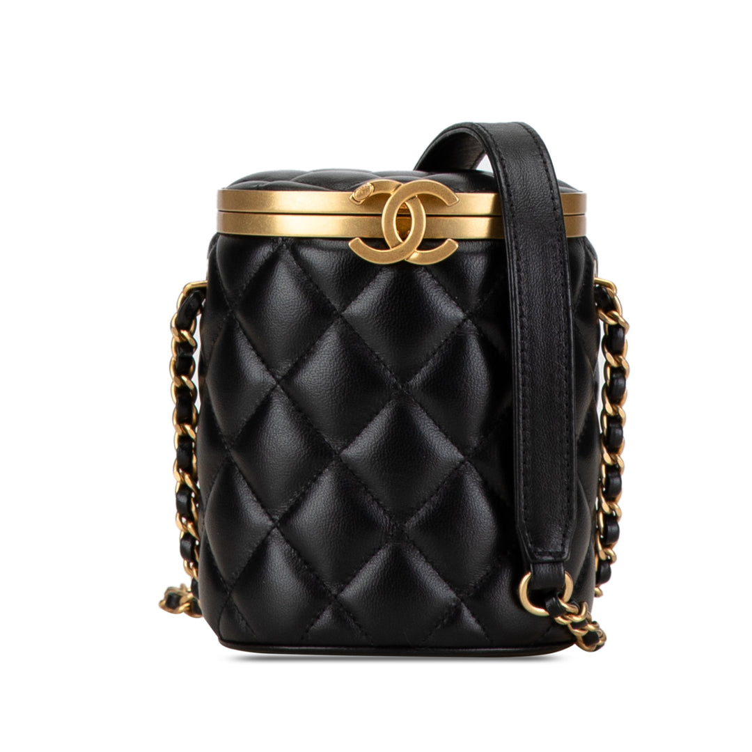 Chanel Mini Lambskin Crown Box Bag Black - GABY PARIS