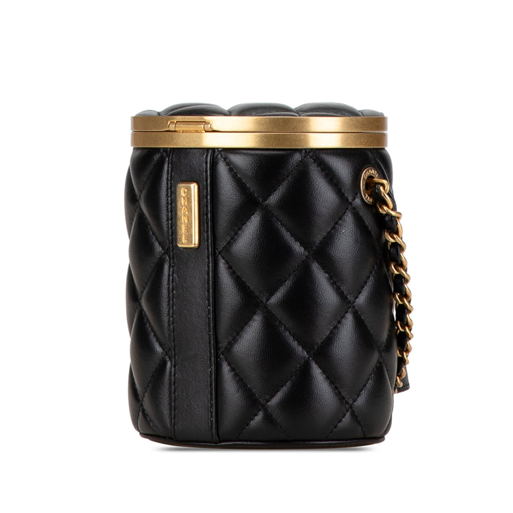 Chanel Mini Lambskin Crown Box Bag Black - GABY PARIS