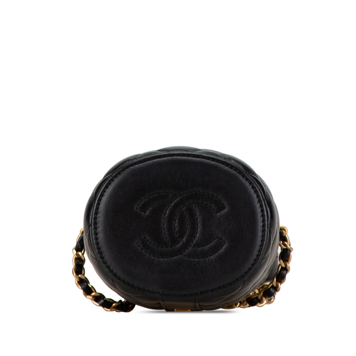Mini Lambskin Crown Box Bag Black - Gaby Paris