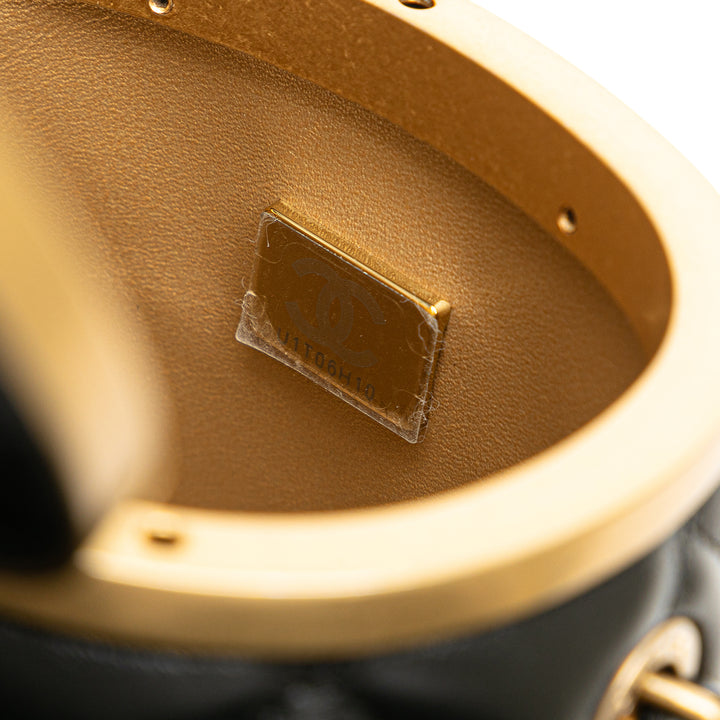 Mini Lambskin Crown Box Bag Black - Gaby Paris