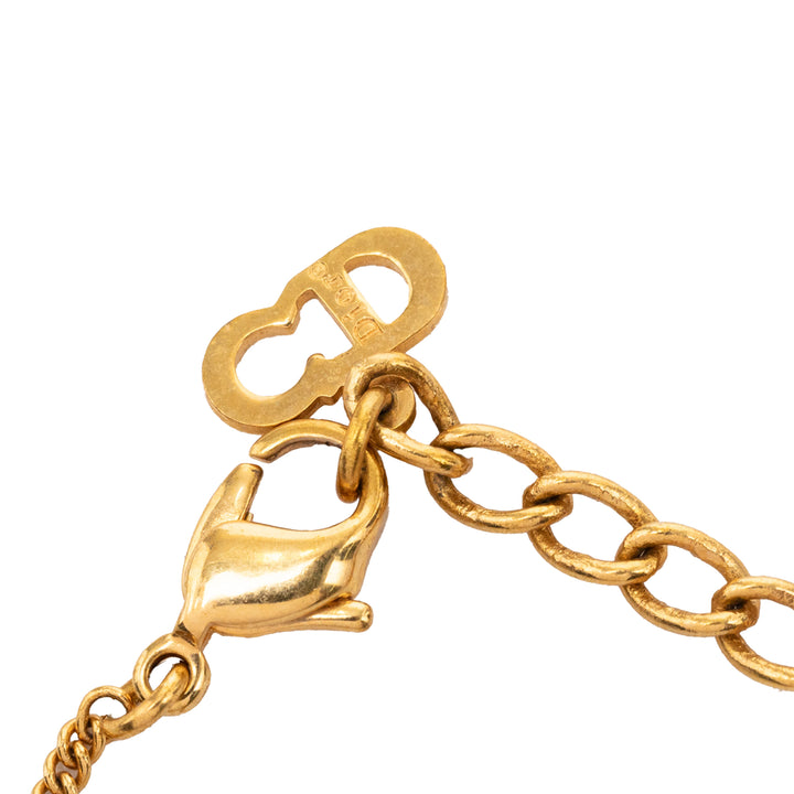 Dior plaqué Strass Letters Charm Bracelet