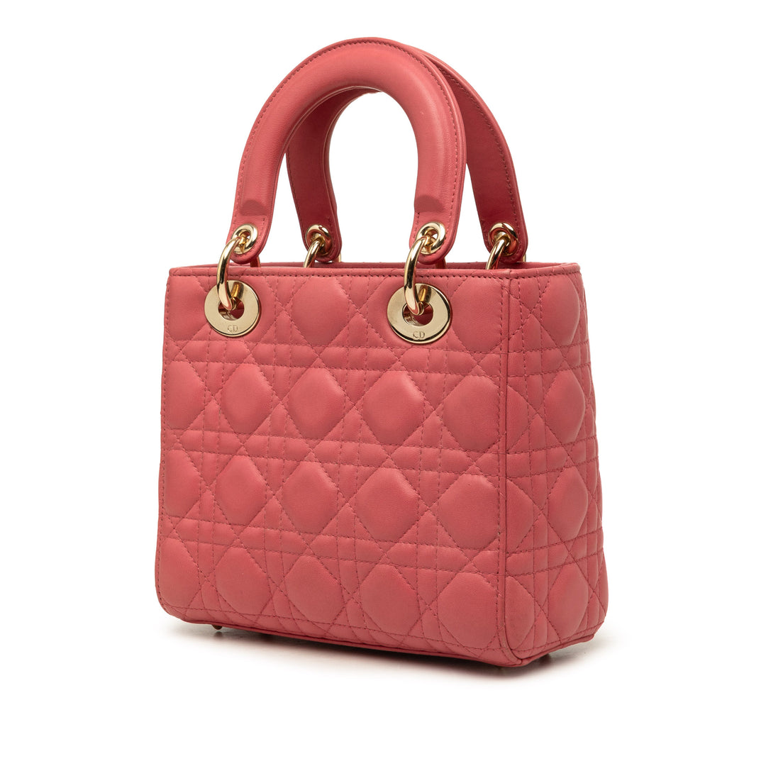 Dior Sac à main Lady Dior Cannage My ABCDior Petit Cuir d'agneau Rose – vue 2 – GABY PARIS