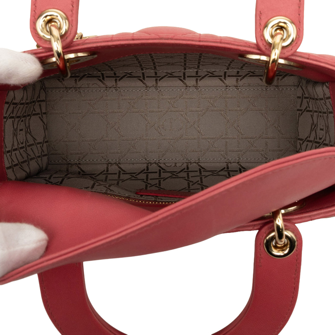 Dior Sac à main Lady Dior Cannage My ABCDior Petit Cuir d'agneau Rose – vue 4 – GABY PARIS
