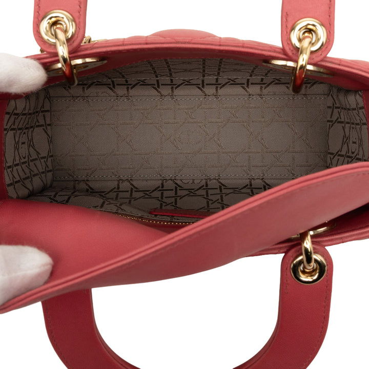 Dior Sac à main Lady Dior Cannage My ABCDior Petit Cuir d'agneau Rose – vue 4 – GABY PARIS