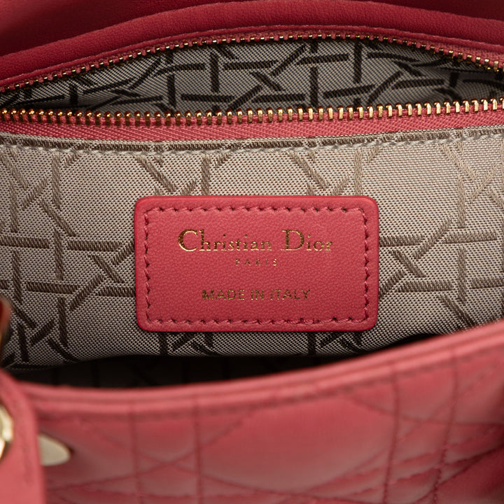 Dior Sac à main Lady Dior Cannage My ABCDior Petit Cuir d'agneau Rose – vue 5 – GABY PARIS