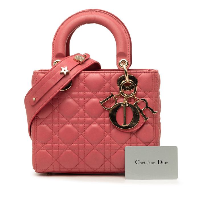 Dior Sac à main Lady Dior Cannage My ABCDior Petit Cuir d'agneau Rose – vue 7 – GABY PARIS