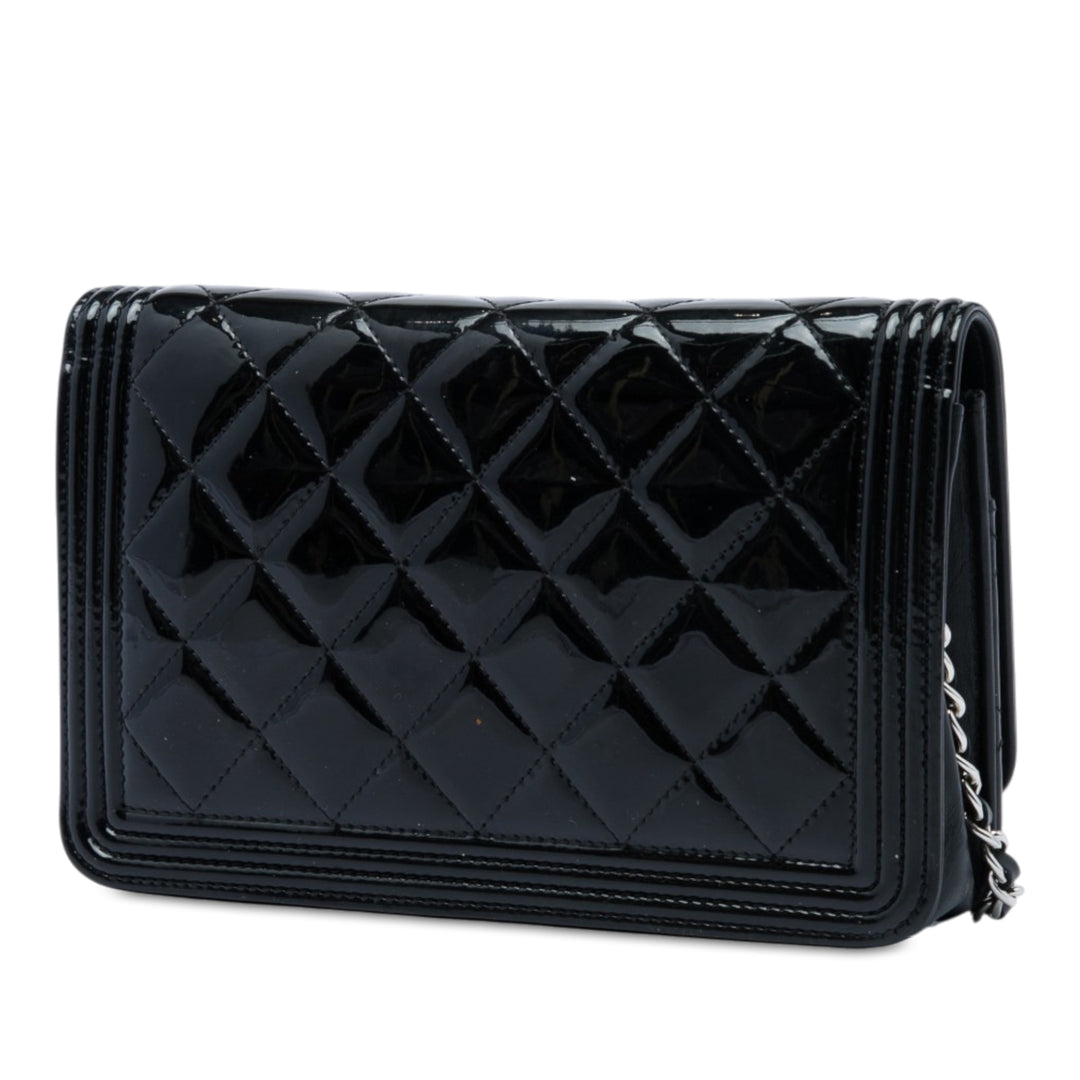 Matelassé Boy Wallet on Chain Noir