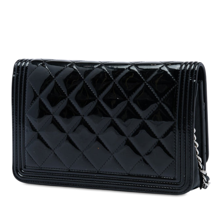 Matelassé Boy Wallet on Chain Noir